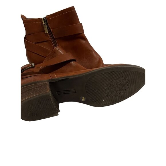 VINCE CAMUTO Tan Brown Ankle Booties Boots Size 9 - Picture 4 of 7